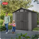 Modern Dark Gray Outdoor Storage Shed - Image 3