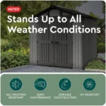 Modern Dark Gray Outdoor Storage Shed - Image 4